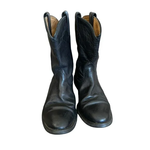 Ariat Mens Heritage Roper Boots 10 B‎ Black Leather Cowboy Western