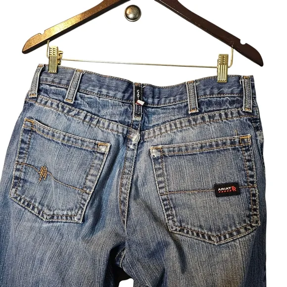 Ariat Men's M4 FR Flame Resistant Low Rise Bootcut Work Jeans - Medium Wash
