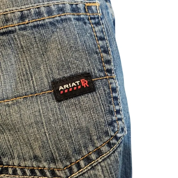 Ariat Men's M4 FR Flame Resistant Low Rise Bootcut Work Jeans - Medium Wash
