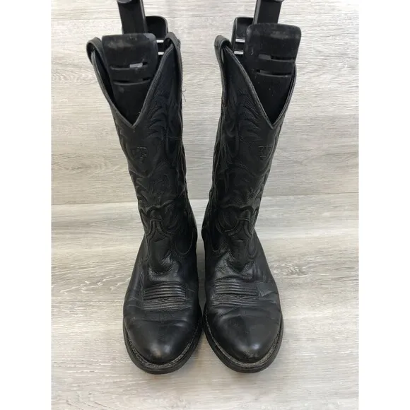 Ariat Mens Size 9.5 D Heritage Western R Toe Cowboy Boots 10002218 Black