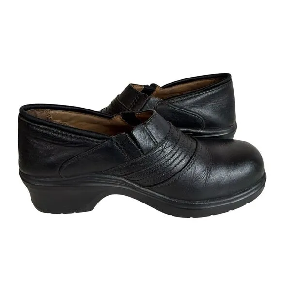 Ariat Women's 7B Steel Toe Clog Work Shoes 10002368 Black Leather Slip Resisting
