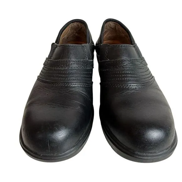 Ariat Women's 7B Steel Toe Clog Work Shoes 10002368 Black Leather Slip Resisting