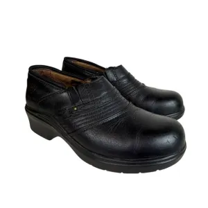 Ariat Women's 7B Steel Toe Clog Work Shoes 10002368 Black Leather Slip Resisting