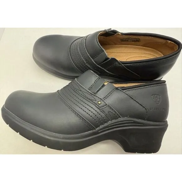 Ariat Women's Steel Toe Safety Clogs Black Comfort Work Shoes Size 8.5B