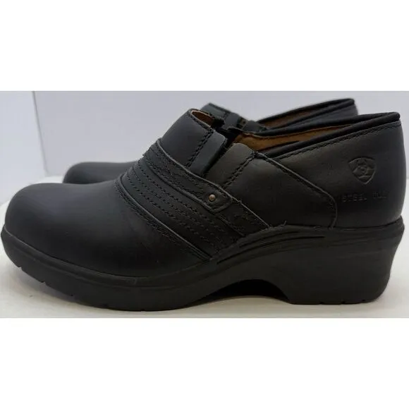 Ariat Women's Steel Toe Safety Clogs Black Comfort Work Shoes Size 8.5B