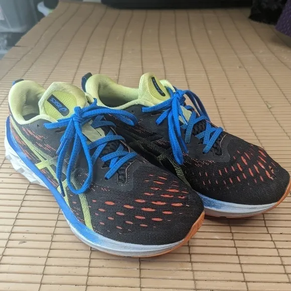 ASICS FF NOVABLAST 1011B192 Black Blue Running Race Shoes Mens 10.5 Fast Shippin