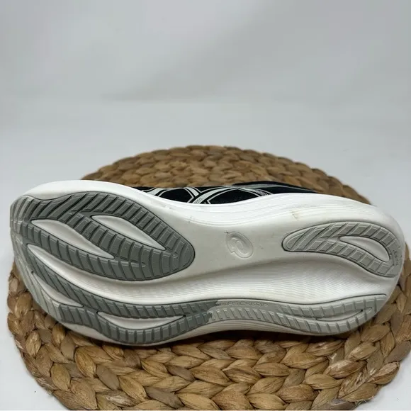 ASICS Gel Nimbus 27 Running Shoes Black Lake Grey White Size 8 Men's