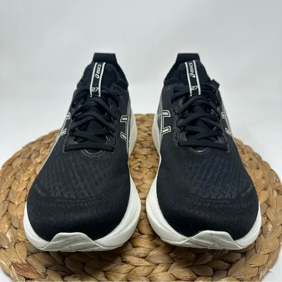 ASICS Gel Nimbus 27 Running Shoes Black Lake Grey White Size 8 Men's