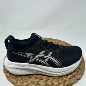 ASICS Gel Nimbus 27 Running Shoes Black Lake Grey White Size 8 Men's