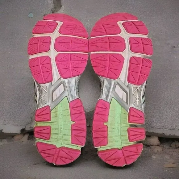ASICS GT-1000 Athletic Running Shoes  Gray /Pink /Lime Womens Size 11