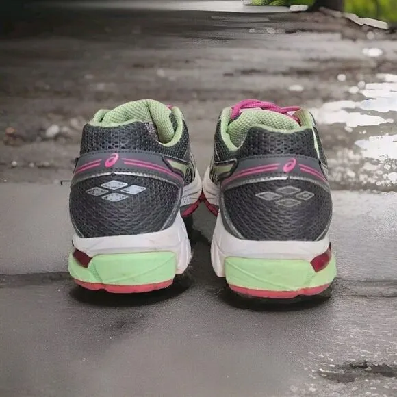 ASICS GT-1000 Athletic Running Shoes  Gray /Pink /Lime Womens Size 11
