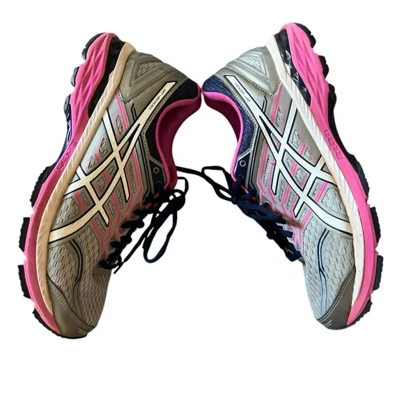 Asics GT 2000 5 Mid Gray pink Running Athlete Shoes Women's Sz 9/EU 40.5