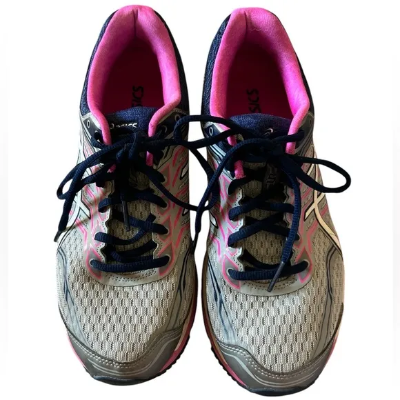 Asics GT 2000 5 Mid Gray pink Running Athlete Shoes Women's Sz 9/EU 40.5