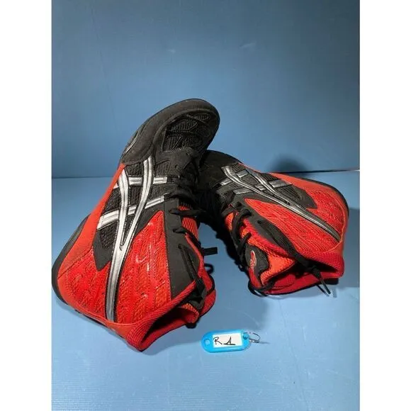 Asics Mens  J203Y Black Red Basketball Shoes Sneakers Size 11.5
