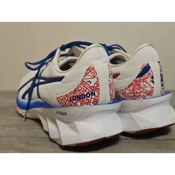 Asics Novablast Mens Size 13 Blue White London Running Sneakers Shoes 1011B119‎