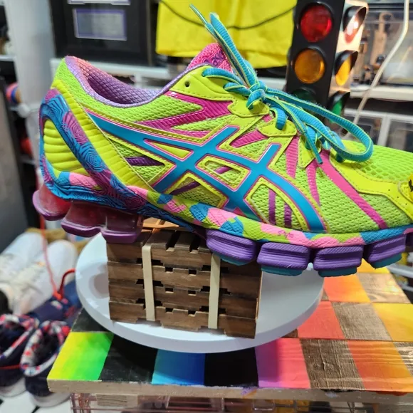 ASICS Women's Vibrant Running Shoes - Yellow and Purple