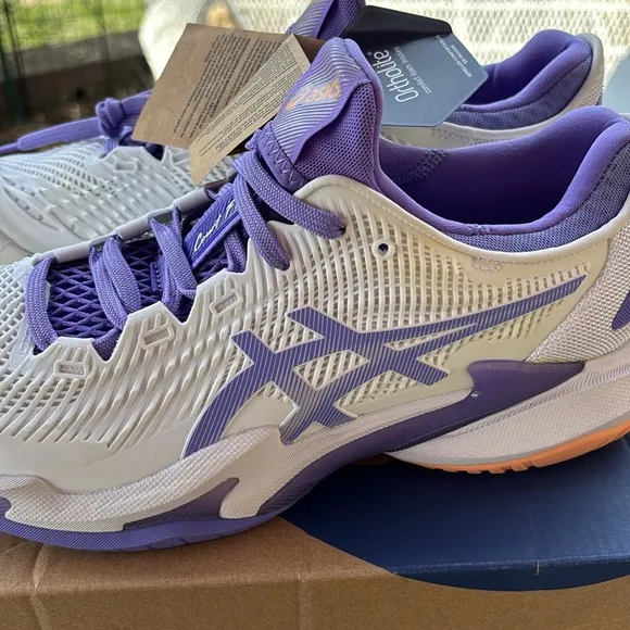 ASICS Women's White and Purple Athletic Shoes