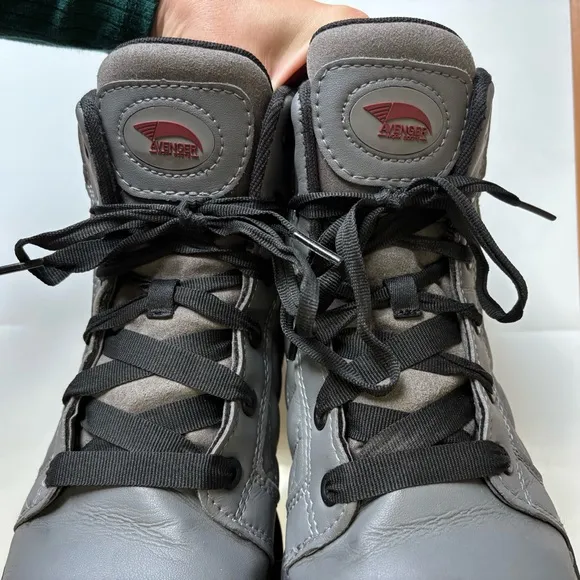Avenger Women’s Metro Gray Work Safety Boots 7.5 Comfort Steel Toe Construction