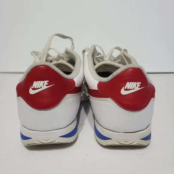 B35 Nike Cortez Basic Forrest Gump Mens 13 Shoes White Red Leather Sneakers