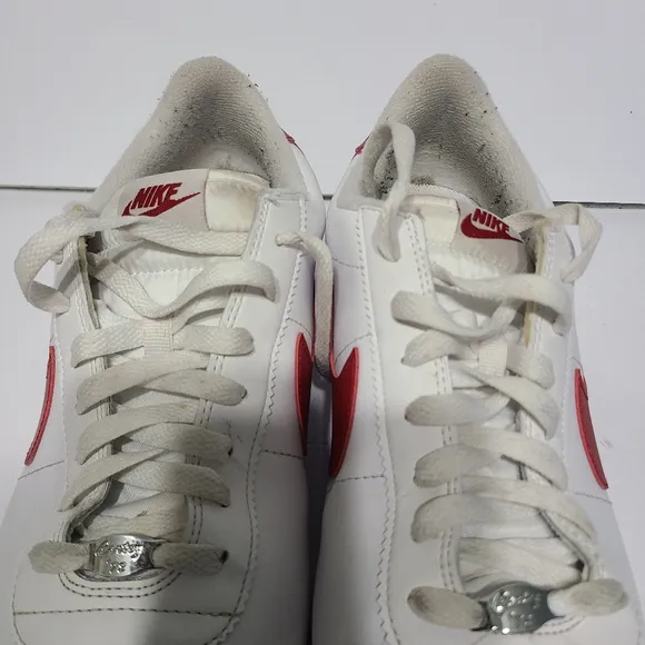 B35 Nike Cortez Basic Forrest Gump Mens 13 Shoes White Red Leather Sneakers