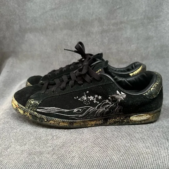 Baby Phat black &amp; gold fairy sneakers shoes Sz 8.5