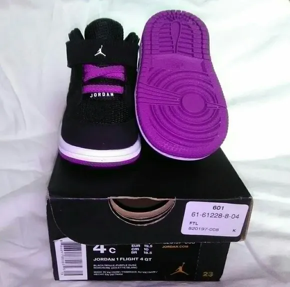 Baby Purple Black &amp; White Jordan Shoes