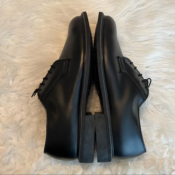 Bates Black Leather Oxford Uniform Shoes Mens Size 12 C Narrow Vibram Soles