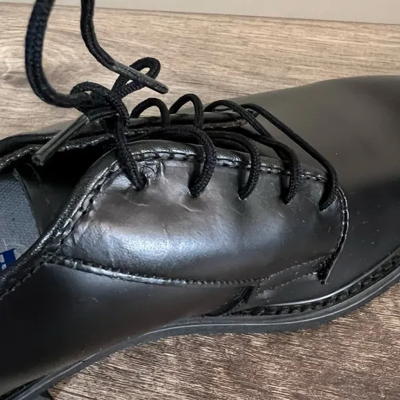 Bates Black Leather Oxford Uniform Shoes Mens Size 12 C Narrow Vibram Soles