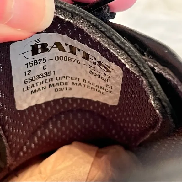 Bates Black Leather Oxford Uniform Shoes Mens Size 12 C Narrow Vibram Soles