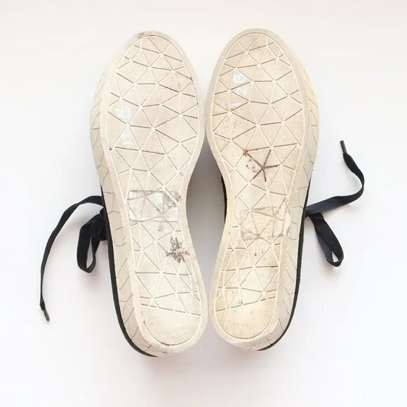 BeautiFeel Black Suede Leather Lace-up Cutout Sneakers Flat Comfort Shoes Size 7