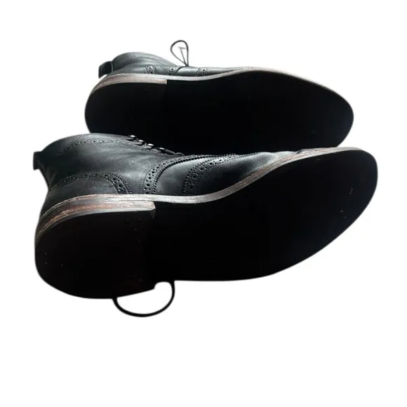 Beckett Simonon Nolan Brogues Handmade Men's Black Boots, Size 11.5