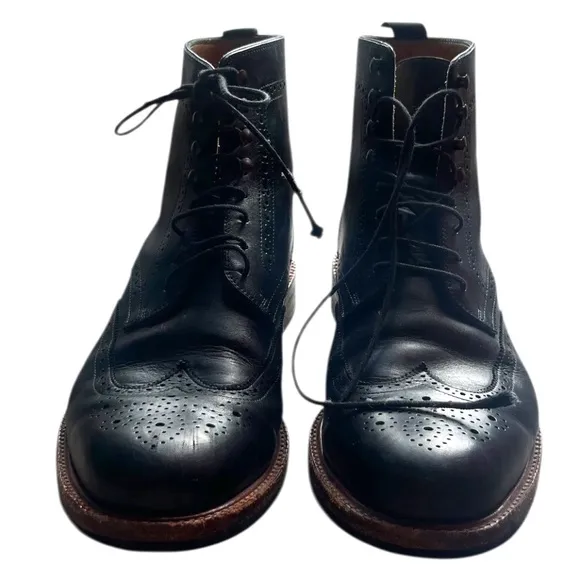 Beckett Simonon Nolan Brogues Handmade Men's Black Boots, Size 11.5