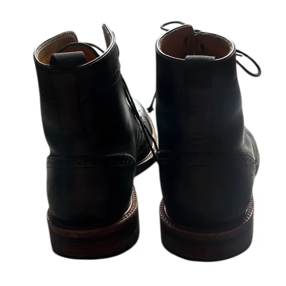 Beckett Simonon Nolan Brogues Handmade Men's Black Boots, Size 11.5