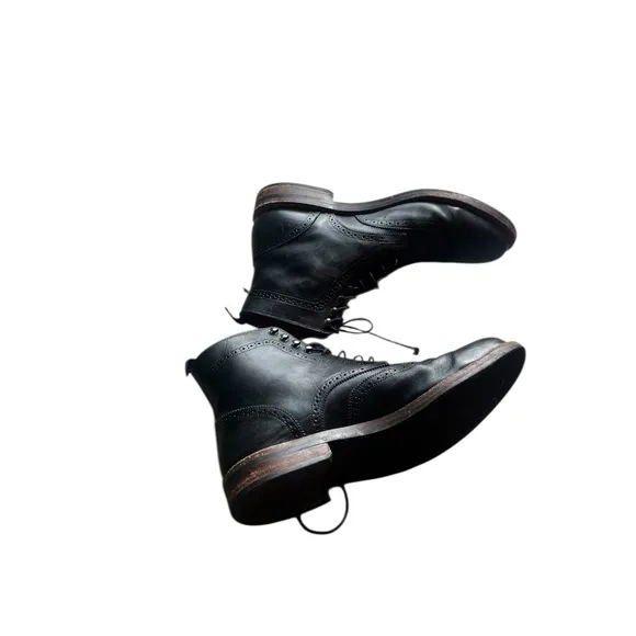 Beckett Simonon Nolan Brogues Handmade Men's Black Boots, Size 11.5