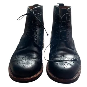 Beckett Simonon Nolan Brogues Handmade Men's Black Boots, Size 11.5