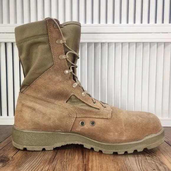Belleville 550ST USMC 8&quot; Hot Weather Steel Toe Boots Mens Sz 14 Wide Coyote Tan