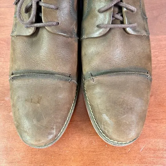Belvedere Studio Men's 11 11D Brown Leather Paris Cap Toe Lace Up Oxford Shoes
