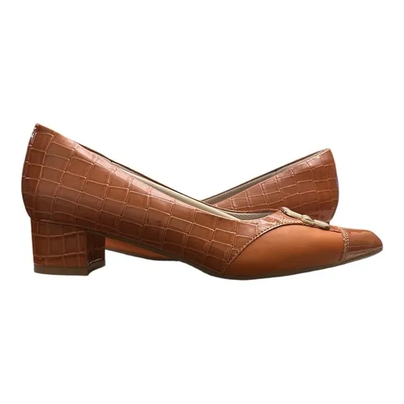 Benassal Bunion Orthopedic Brown Dress Block Heel Pumps -Sophia Sensitive Feet