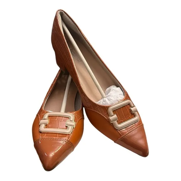 Benassal Bunion Orthopedic Brown Dress Block Heel Pumps -Sophia Sensitive Feet