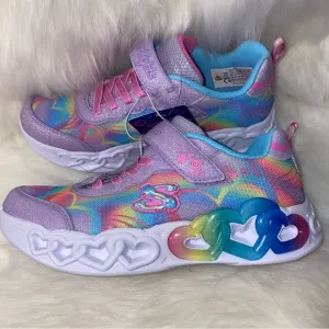 Big Girl size 4 New sneakers sketchers hearts lights kids shoes