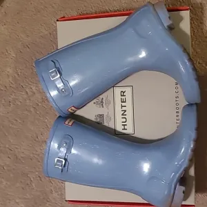 Big Kids HUNTER Original Giant Glitter Rain Boots Vivid Blue Size 2