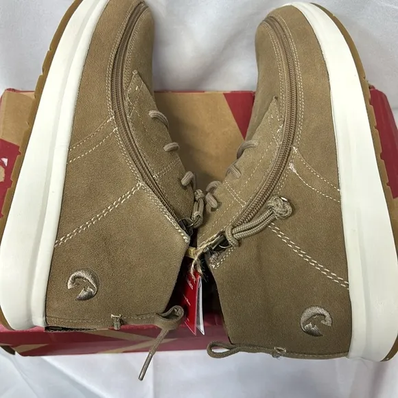 Billy comfort  jogger Chukka sand suede leather lace zip shoes size 9.5 wide