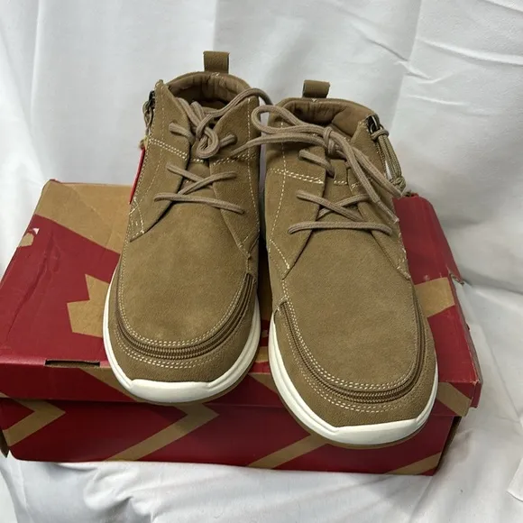 Billy comfort  jogger Chukka sand suede leather lace zip shoes size 9.5 wide