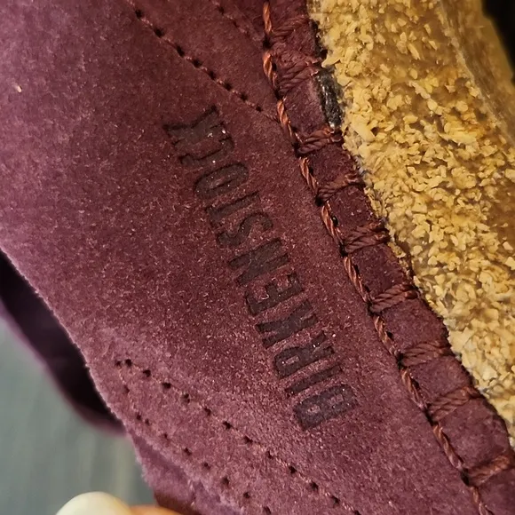 Birkenstock Suede Gary Lace Up Shoes Burgundy Size 6 Boho Comfort