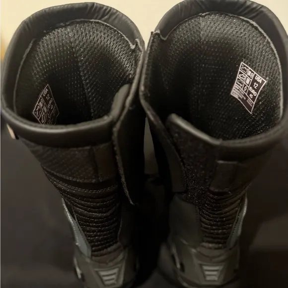 Black and Red Motorsport Boots with Ribbed Padding