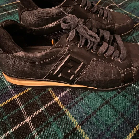 Black Fendi Designer Sneakers