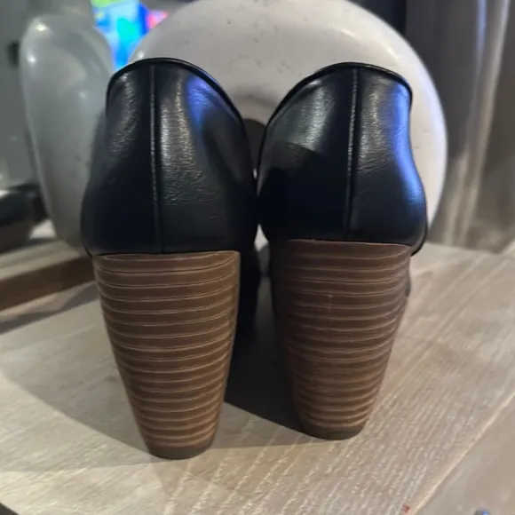 Black Leather Wedge Ankle Boots
