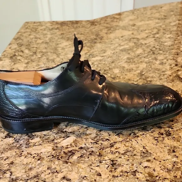 Black Ostrich Oxford Shoes
