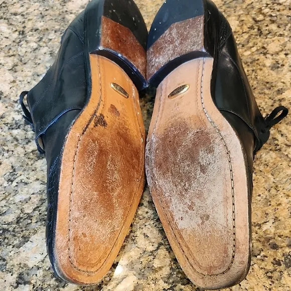 Black Ostrich Oxford Shoes
