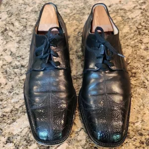 Black Ostrich Oxford Shoes